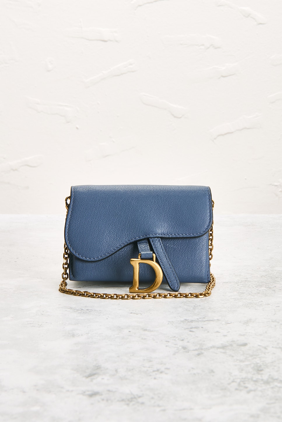 Pre-owned Dior Saddle Pouch In Blue