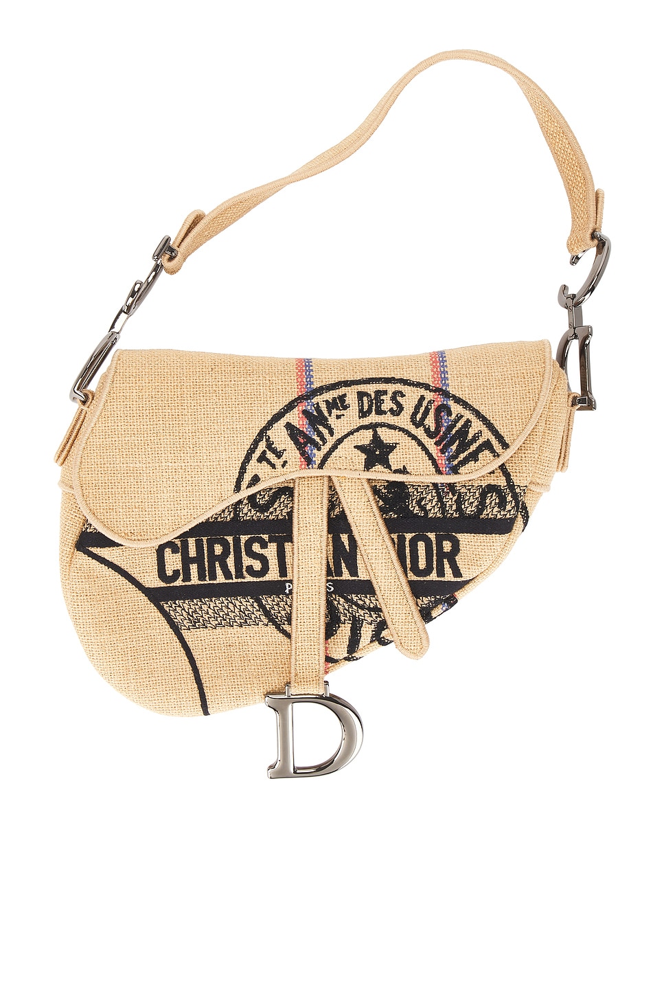 FWRD Renew Dior Limited Edition Raffia Saddle Bag