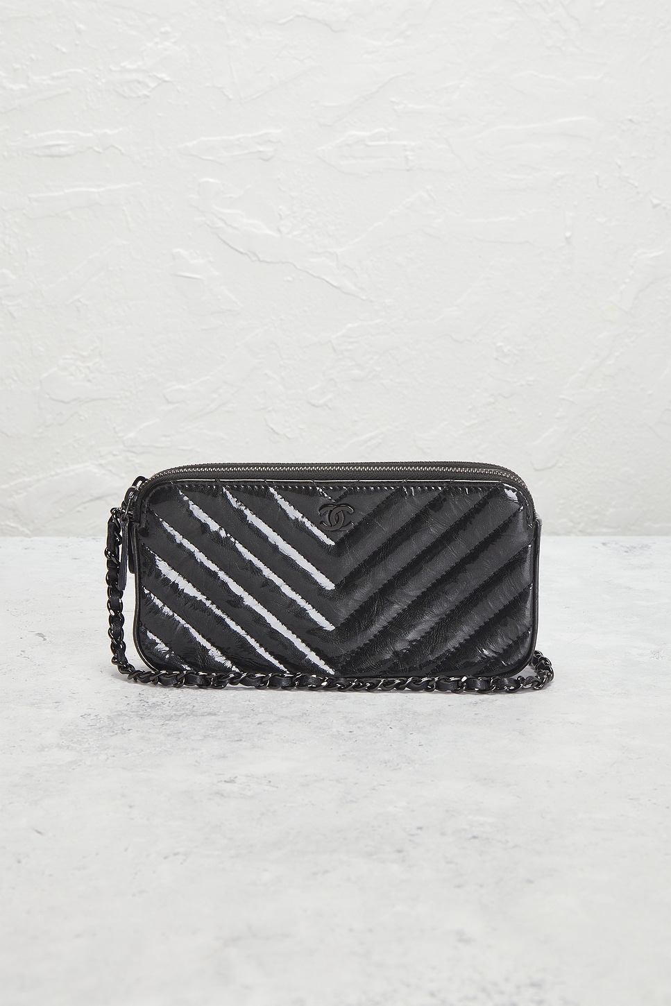 CHANEL Pre-owned So Black Double Zip Clutch