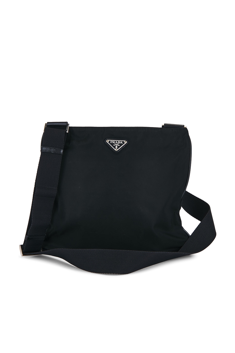 PRADA Pre-owned Tessuto Flat Messenger Bag In Black