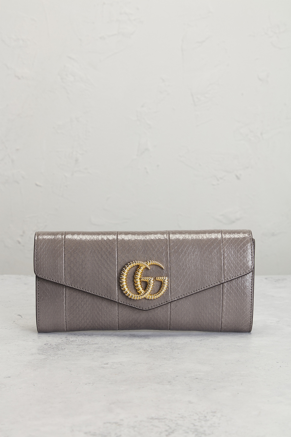 Pre-owned Gucci Broadway Clutch In Gray