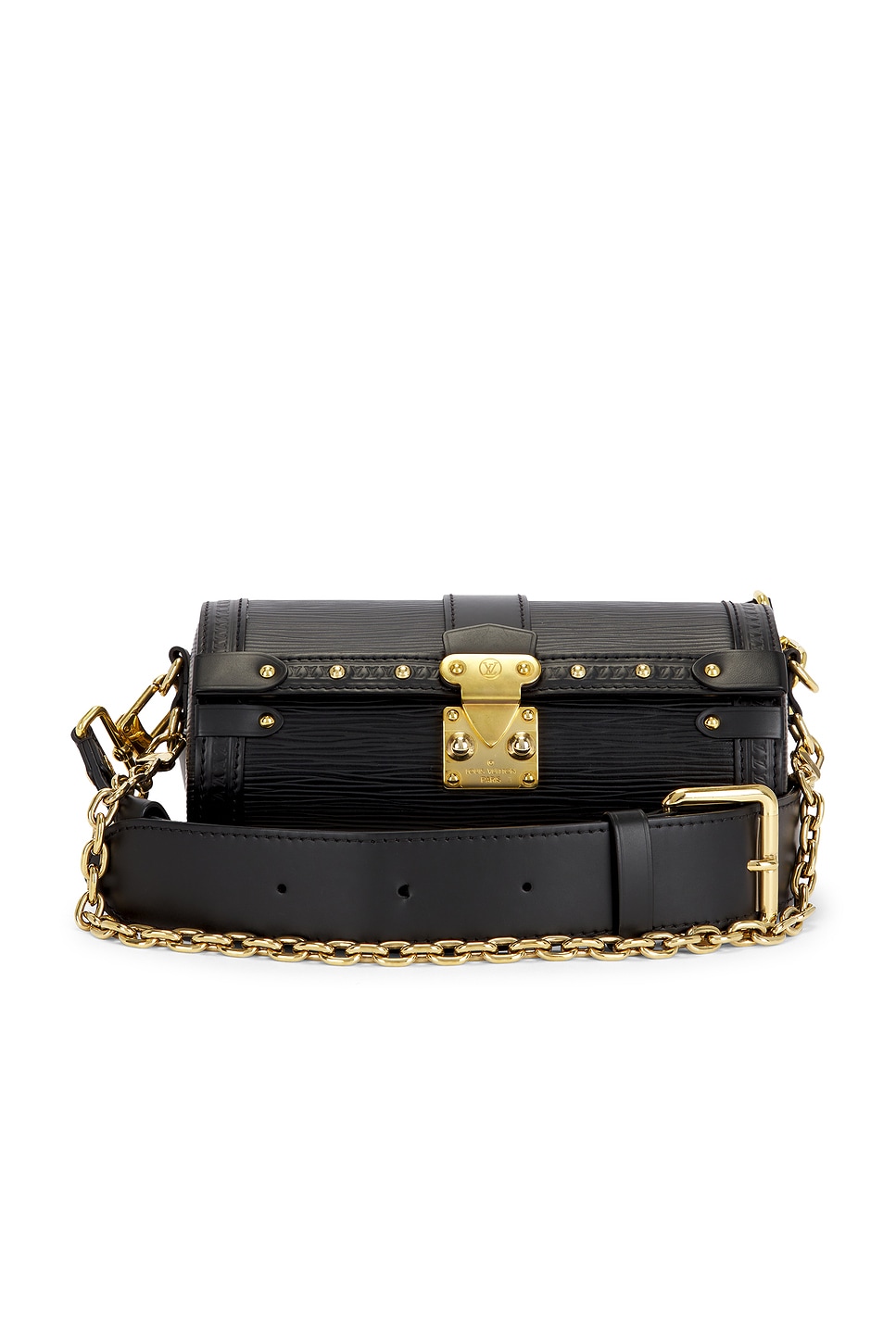 Pre-owned Louis Vuitton Epi Papillon Trunk Shoulder Bag In Black
