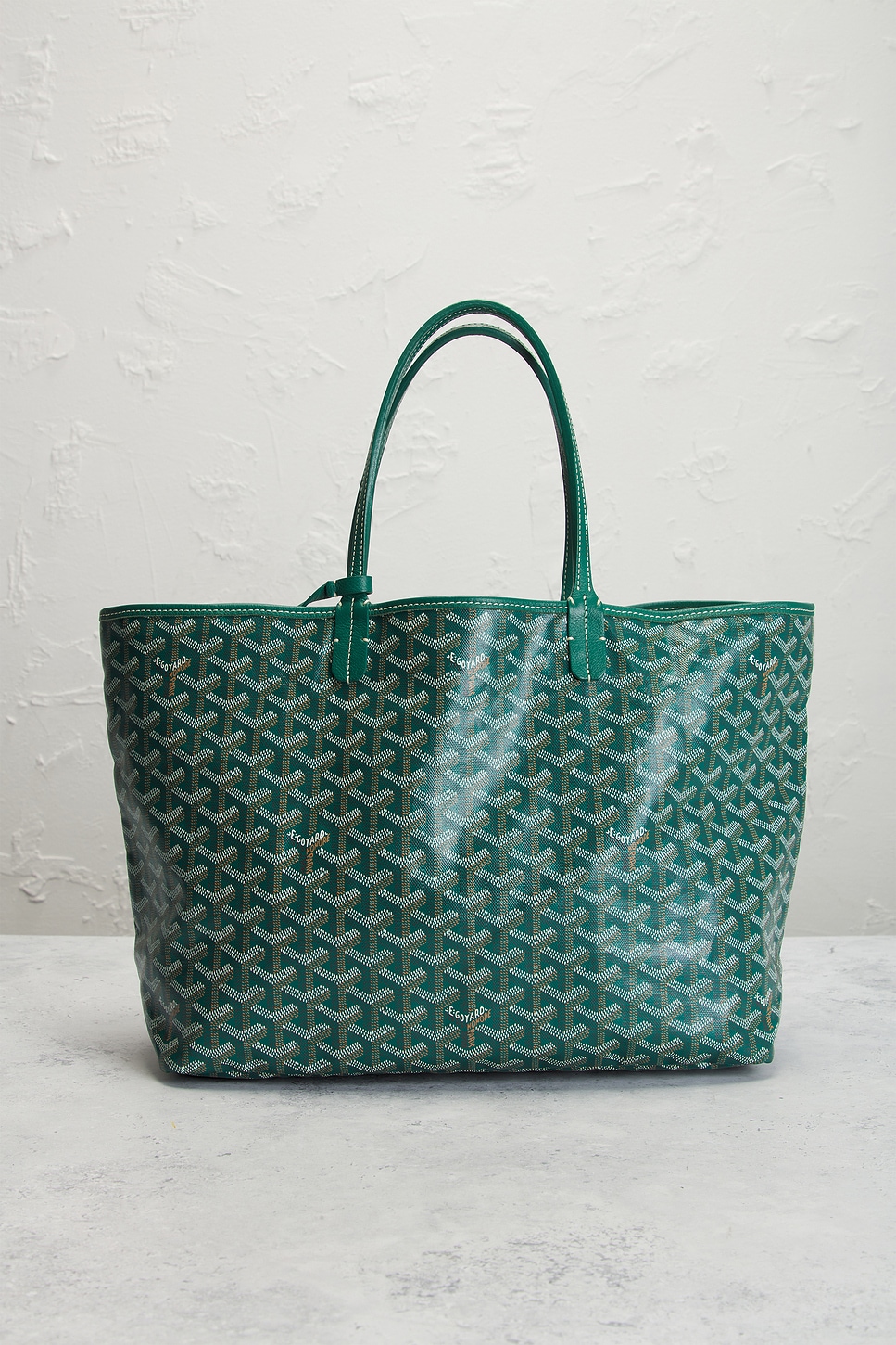 Pre-owned Goyard Anjou Reversible Pm Tote Bag In Green
