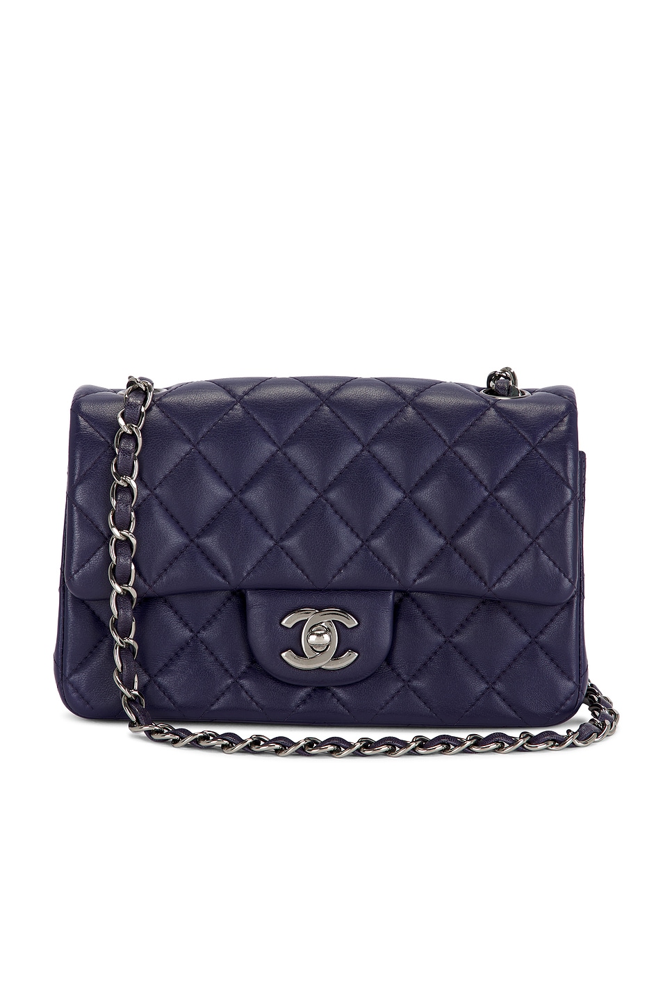 CHANEL Pre-owned Lambskin Mini Classic Flap Bag In Blue