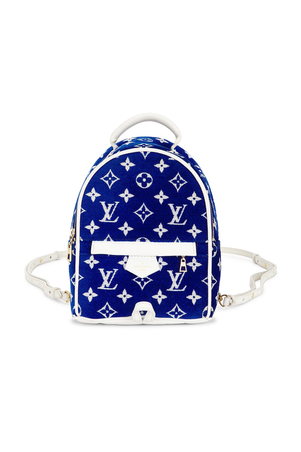 Pre-owned Louis Vuitton Monogram Jacquard Mini Palm Springs Backpack In Blue