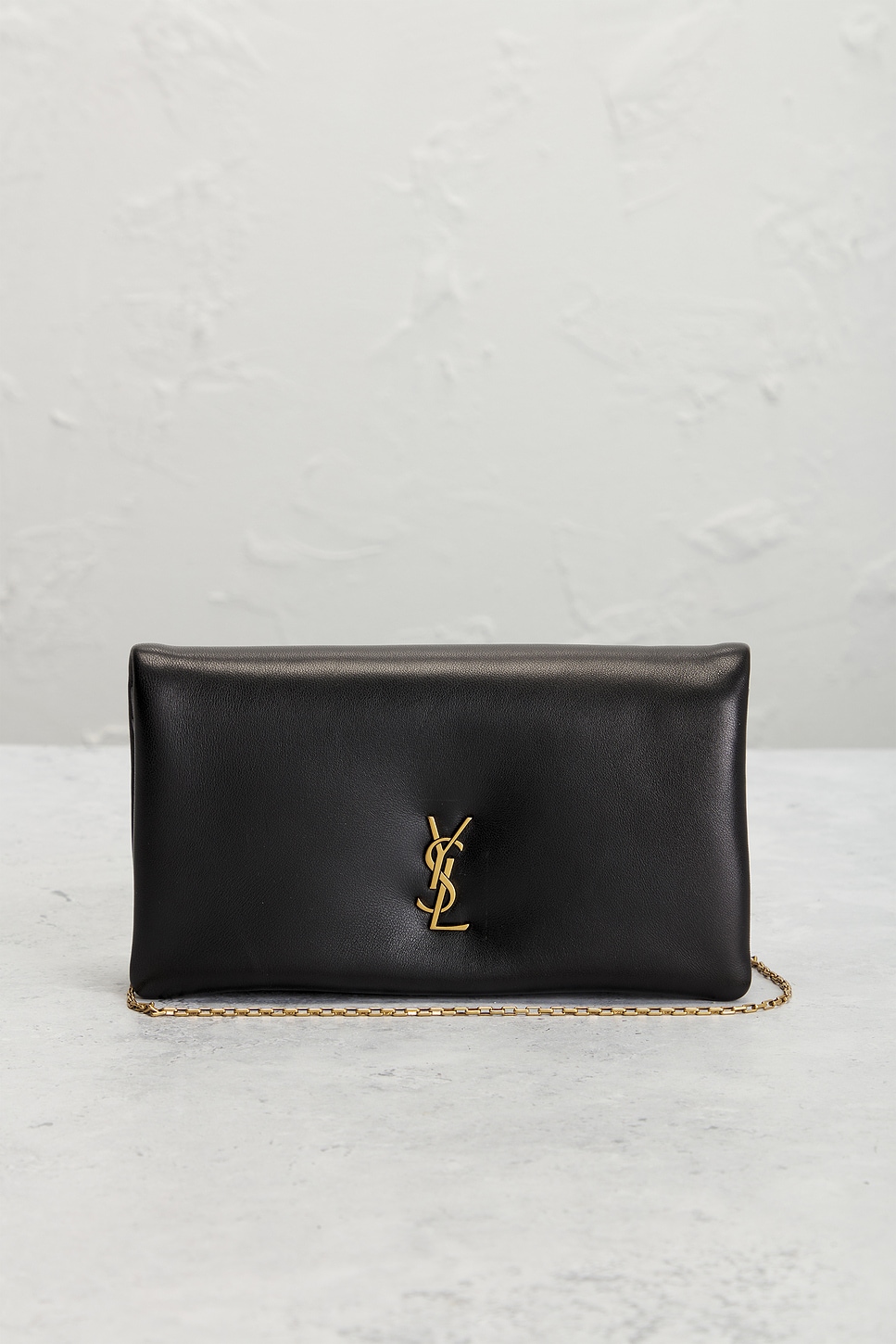 SAINT LAURENT Pre-owned Large Bi-fold Wallet On Chain In Black