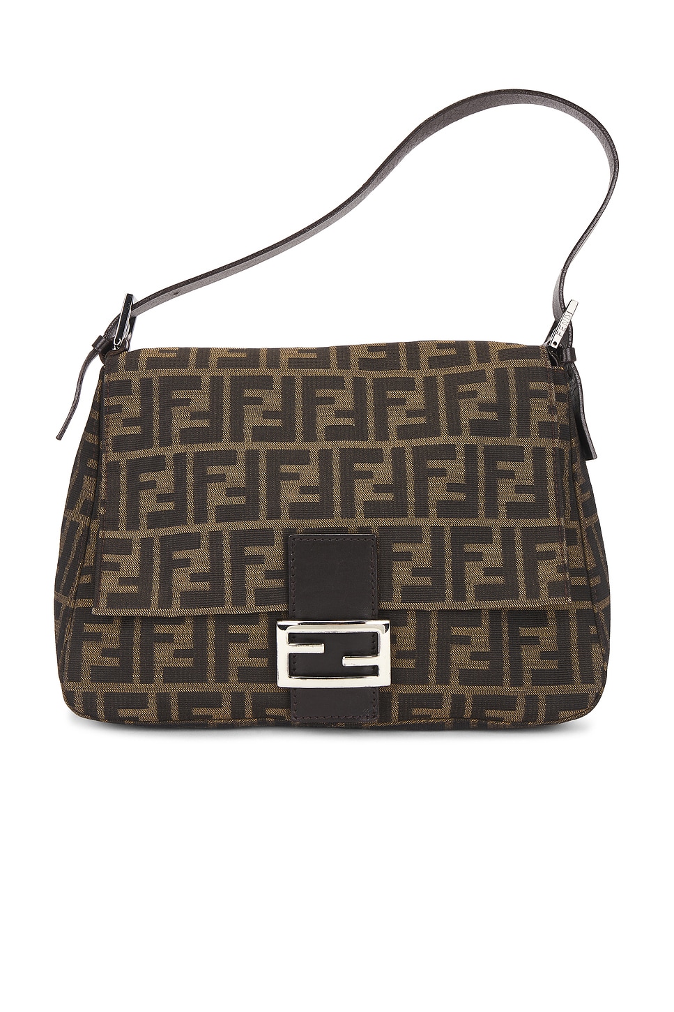 Pre-owned Fendi Zucca Mama Forever Baguette Shoulder Bag In Brown