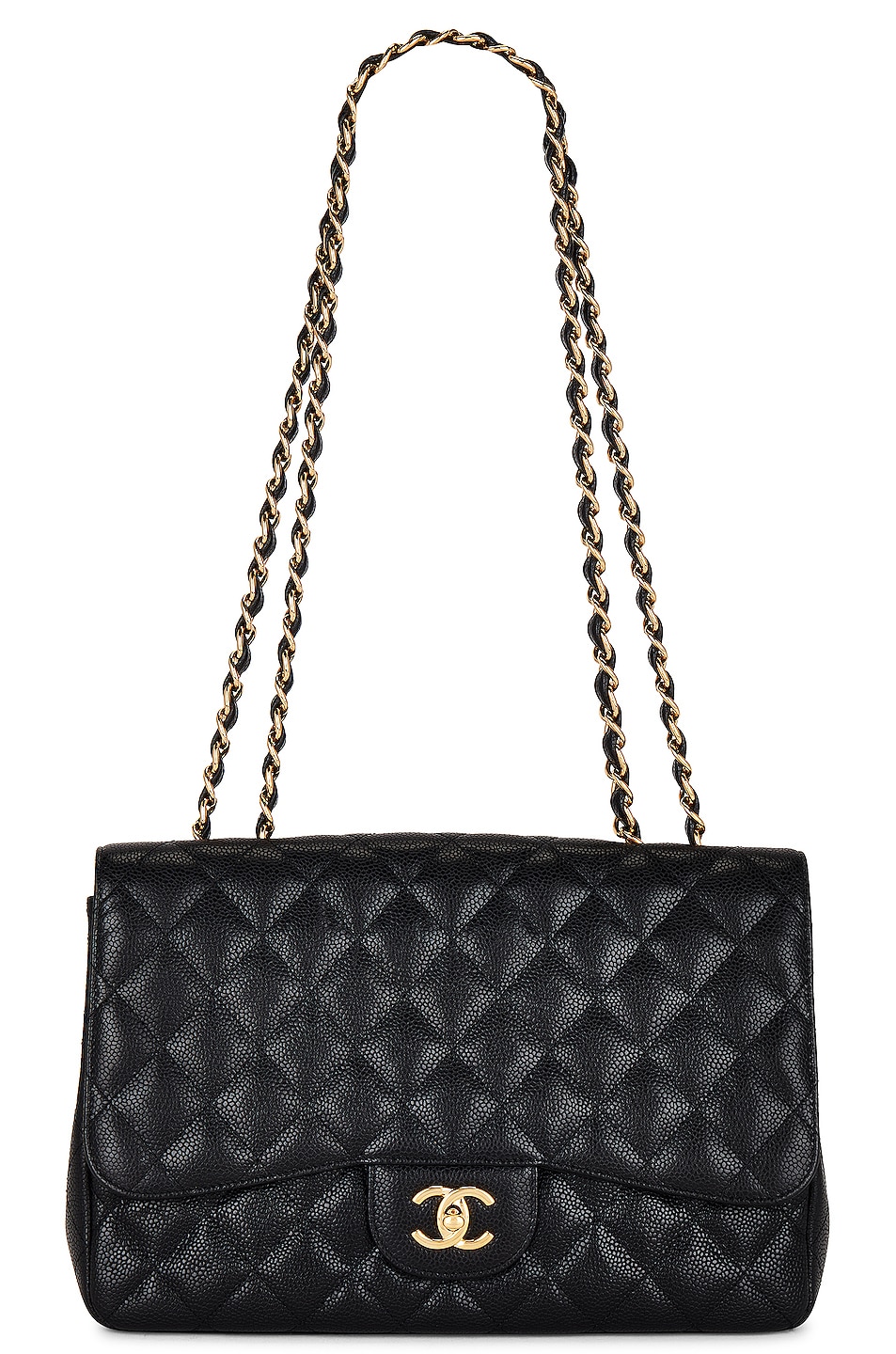 Caviar Classic Double Flap Bag in Black