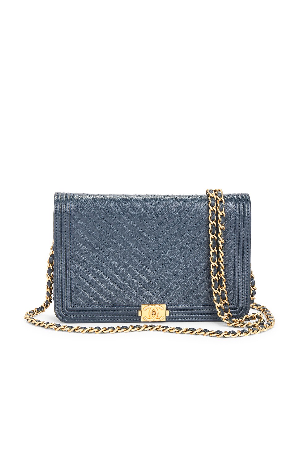chanel Chanel Calfskin Boy Wallet On Chain