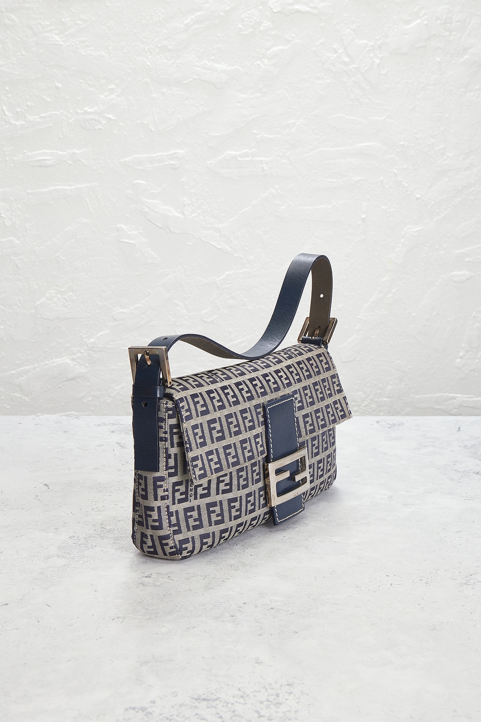 FWRD Renew Fendi Zucchino Baguette Shoulder Bag | Thumbnail 4