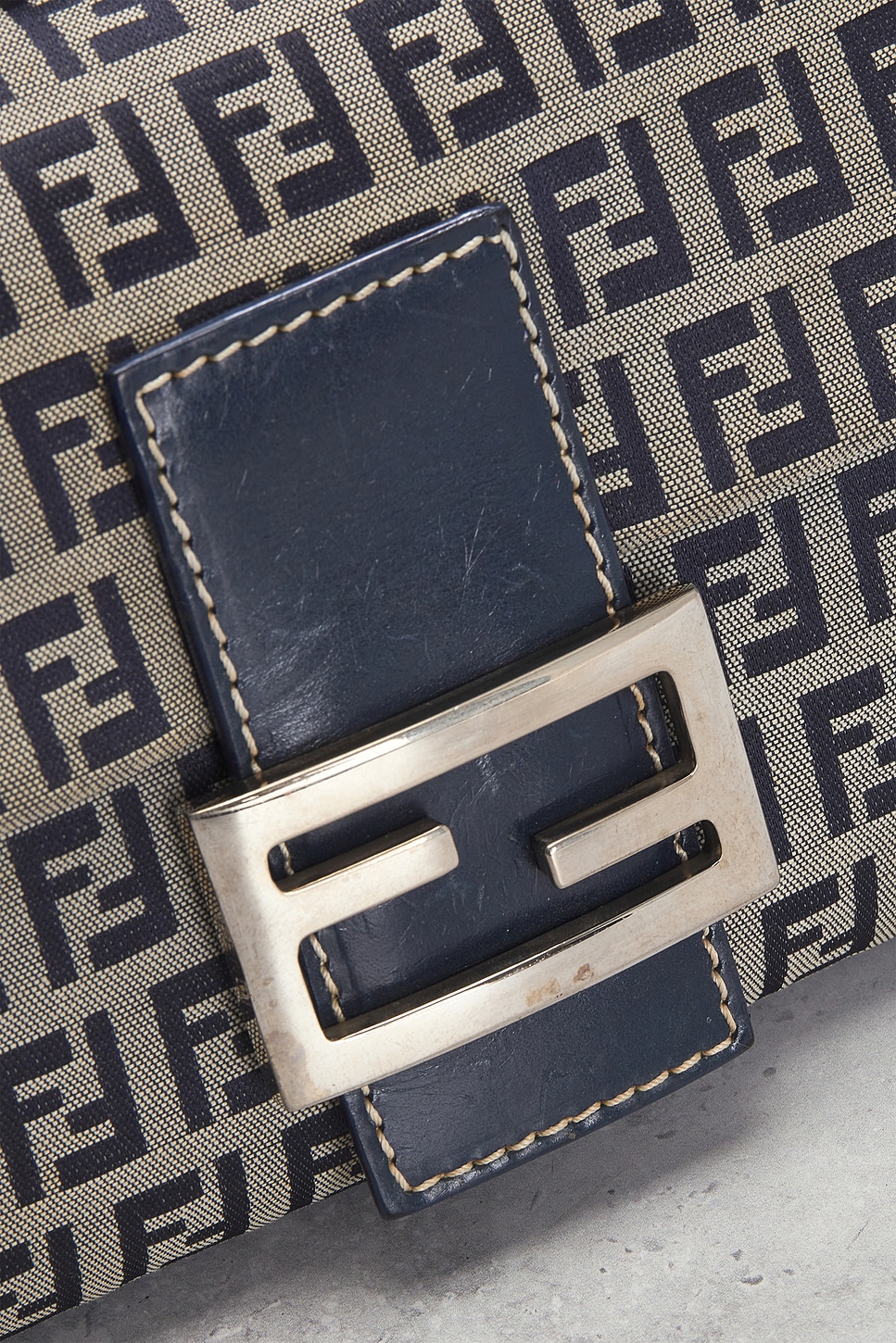 FWRD Renew Fendi Zucchino Baguette Shoulder Bag | Thumbnail 5