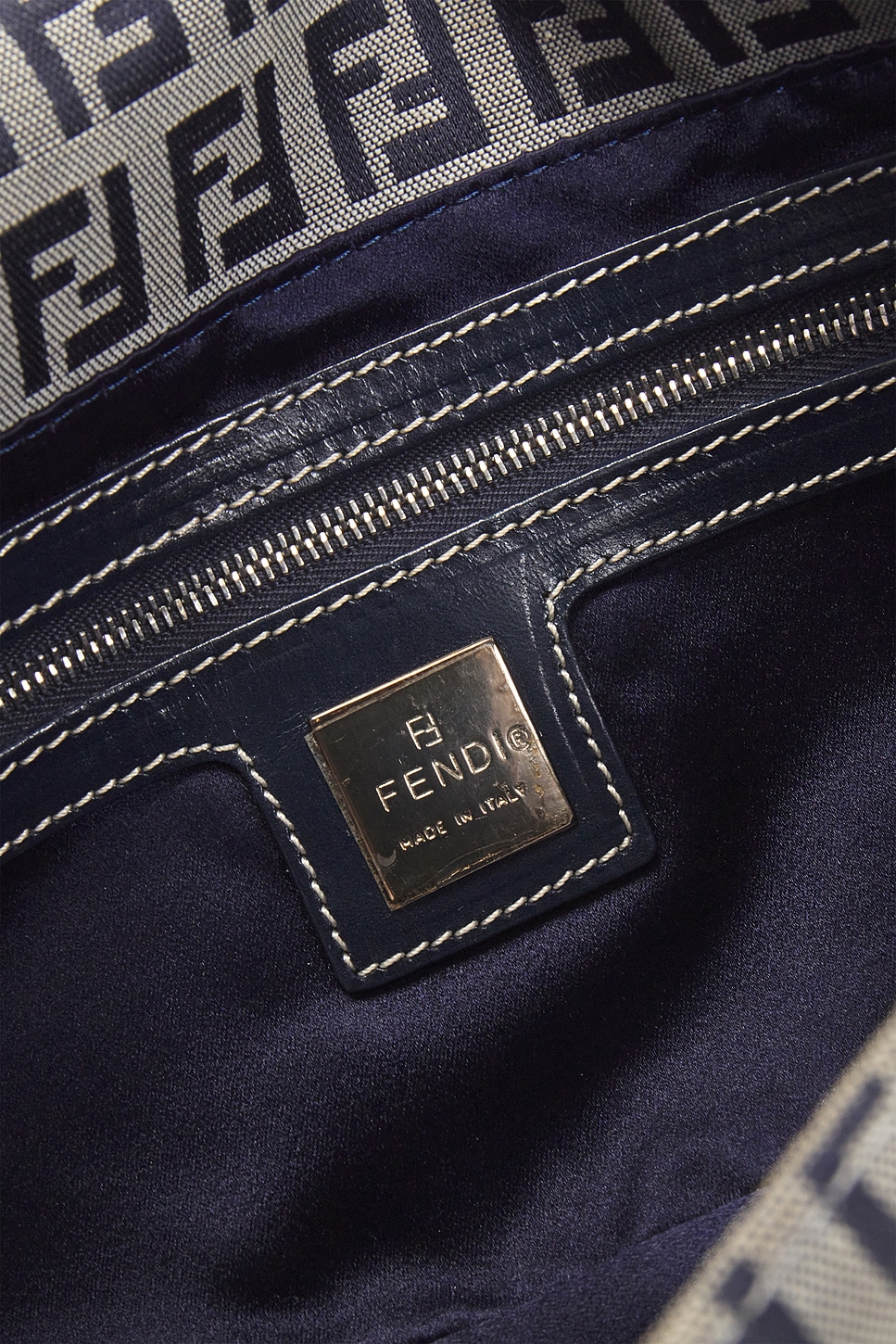 FWRD Renew Fendi Zucchino Baguette Shoulder Bag | Thumbnail 6
