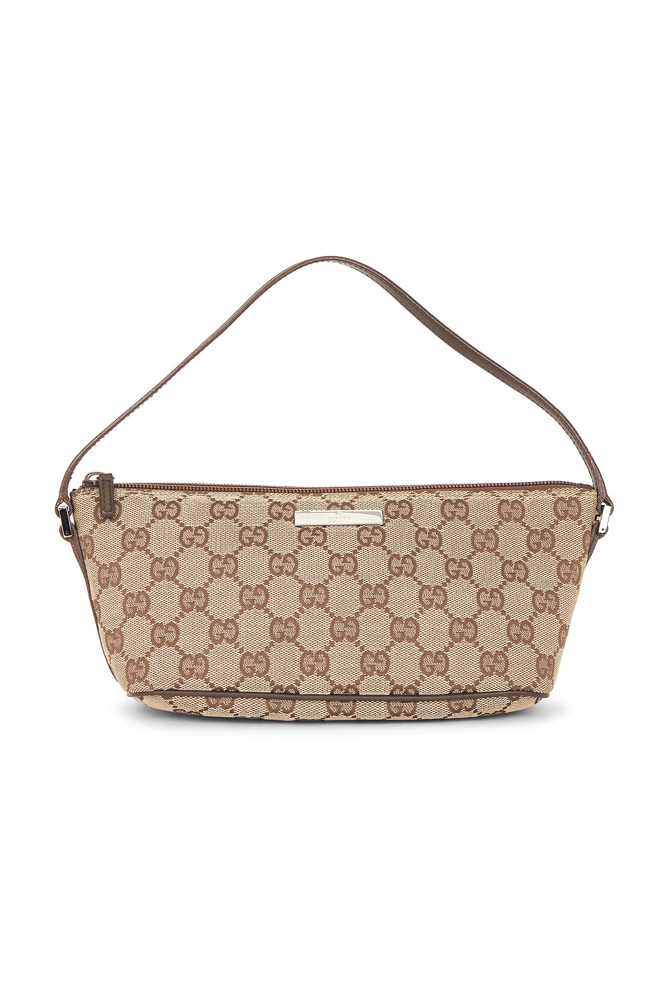 Pre-owned Gucci Gg Boat Pochette Shoulder Bag In Brown