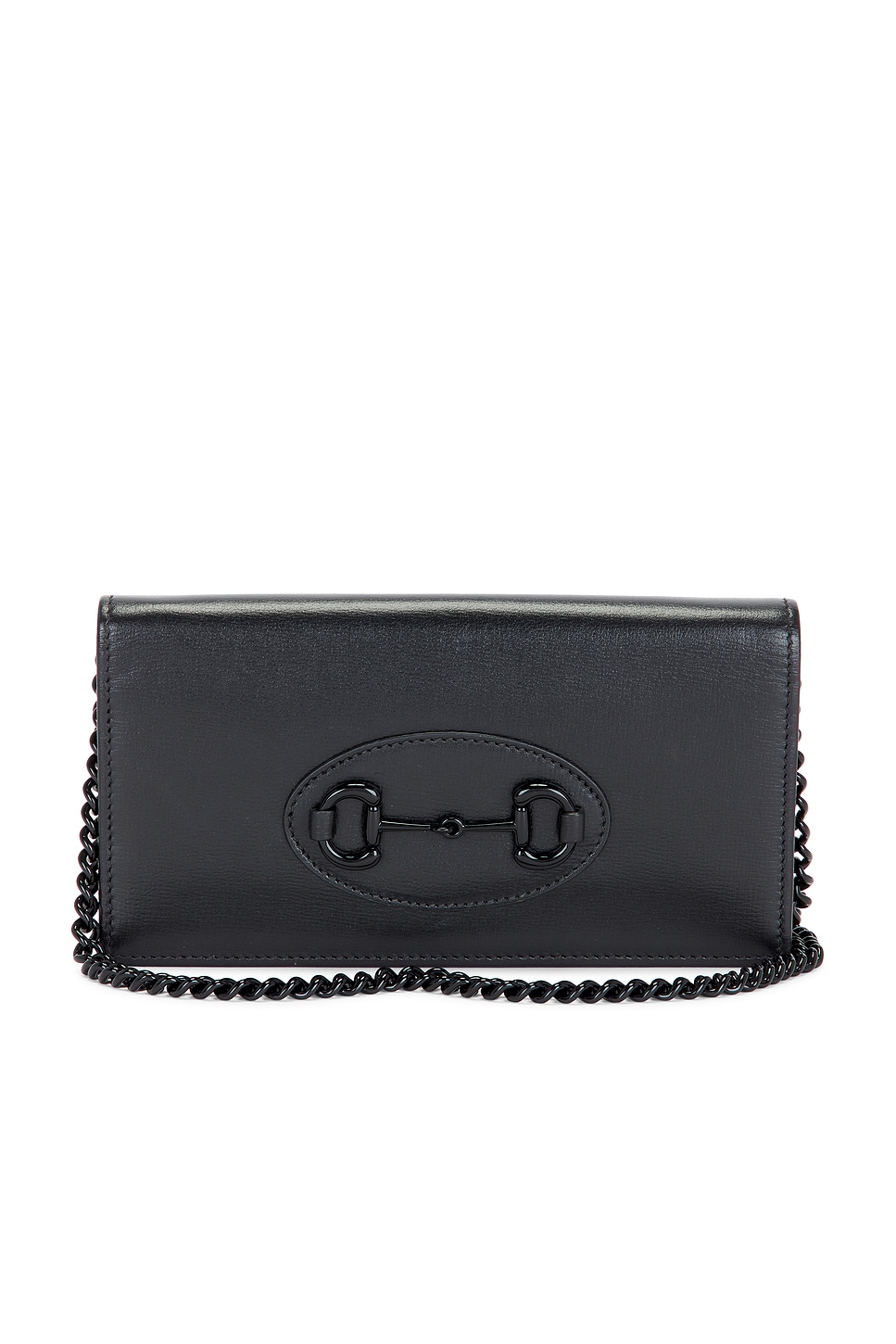 Pre-owned Gucci Horsebit 1955 Wallet On Chain In Black