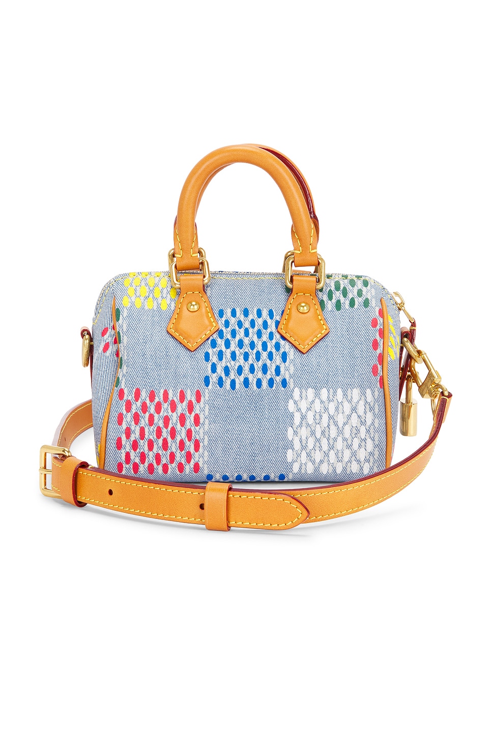 FWRD Renew Louis Vuitton LV Vers Damier Denim Speedy Bandouliere 18 Handbag