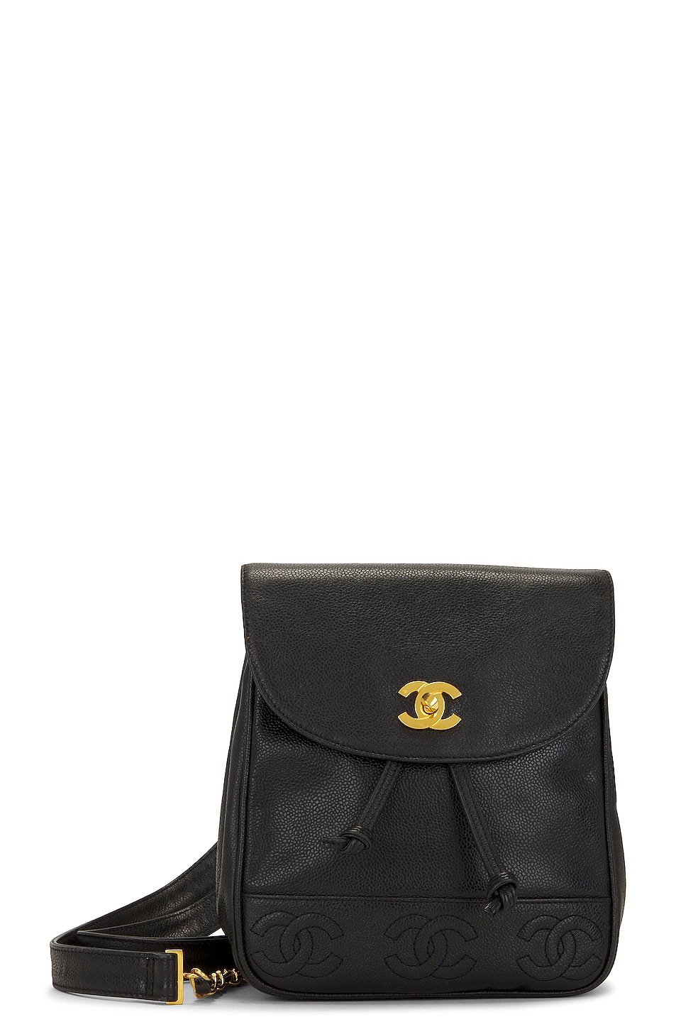 Caviar Vintage Triple CC Backpack in Black