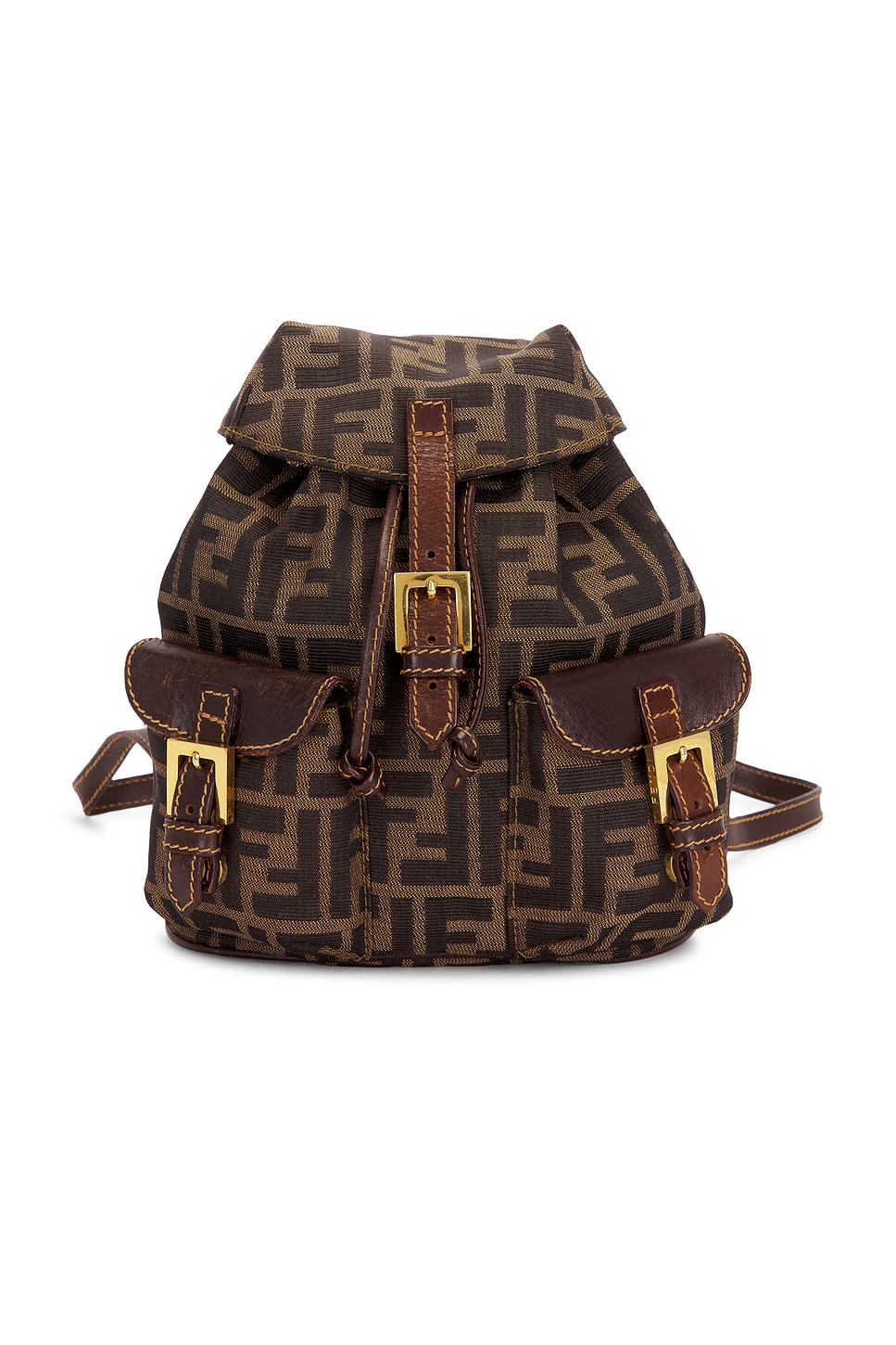 Pre-owned Fendi Zucca Backpack In Brown