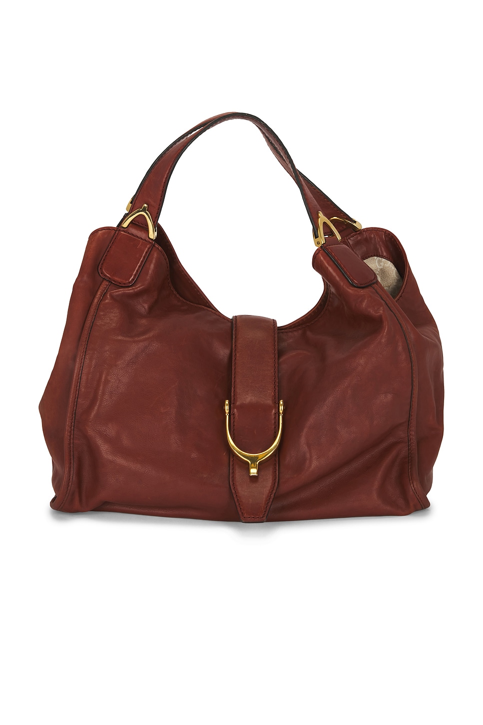 Gucci Soft Stirrup Shoulder Bag in Brown