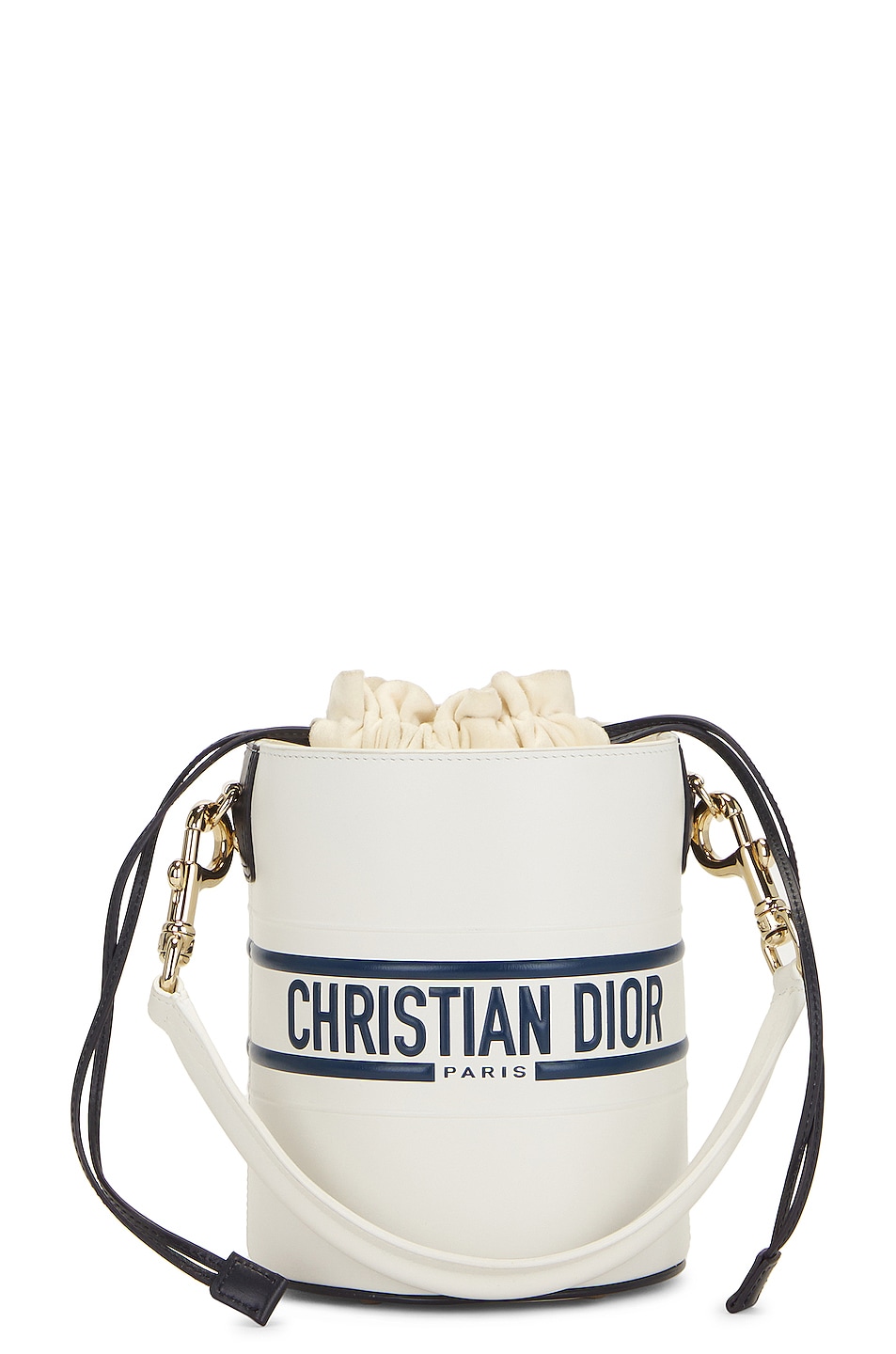 Leather Vibe Bucket Bag in White