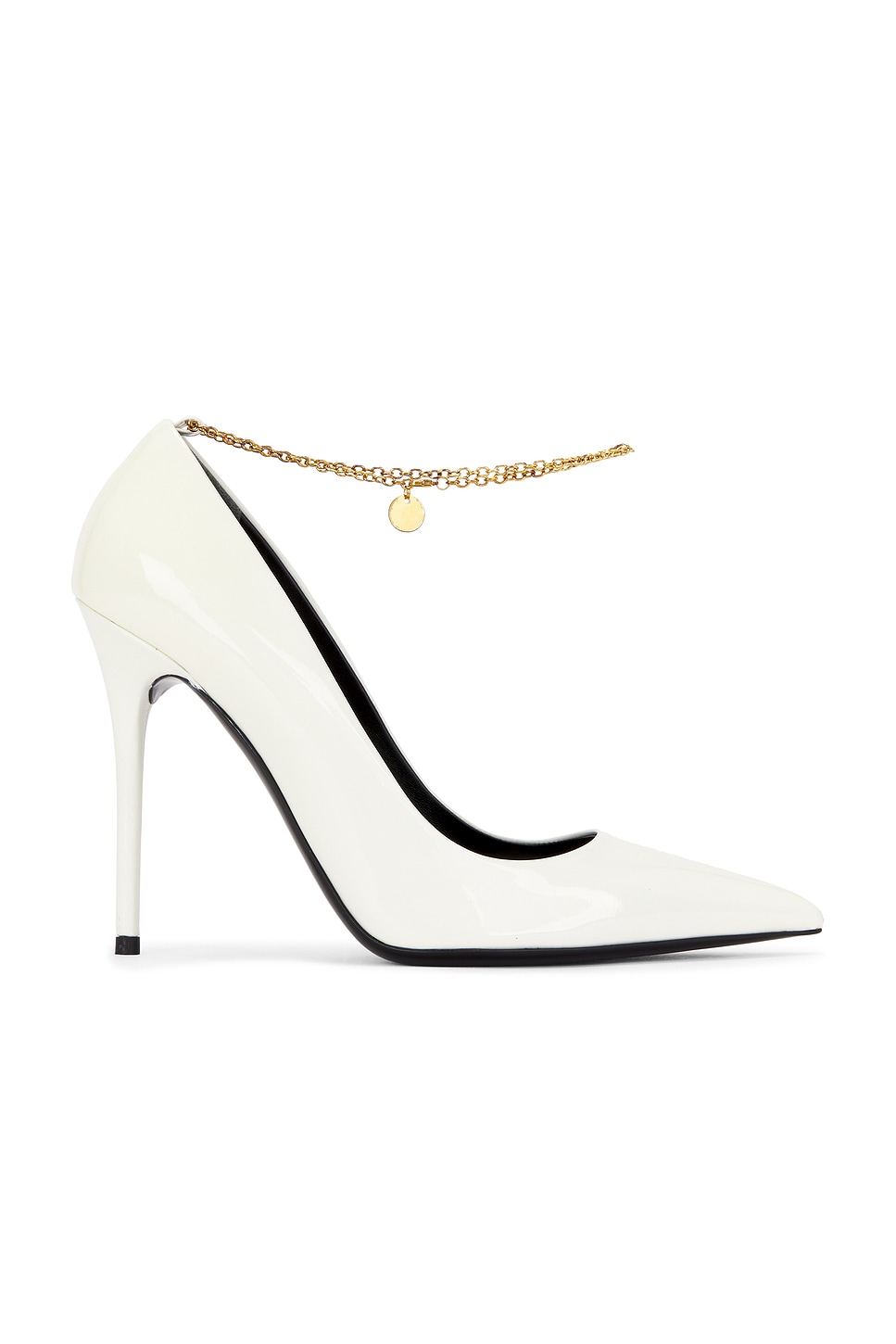 Image 1 of FWRD Renew TOM FORD Patent Leather Chain Pump 105 in White