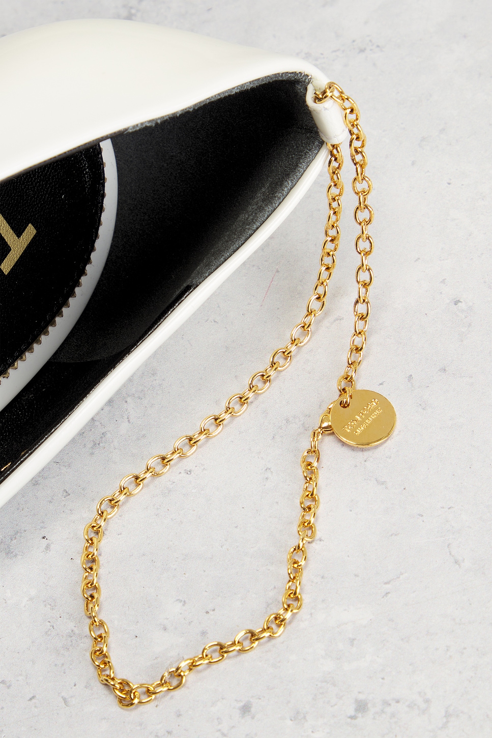 Image 8 of FWRD Renew TOM FORD Patent Leather Chain Pump 105 in White