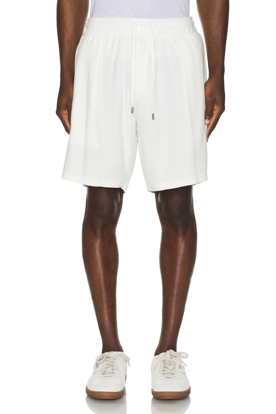 Image 1 of Frescobol Carioca Augusto Terry Cotton Blend Shorts in Ivory