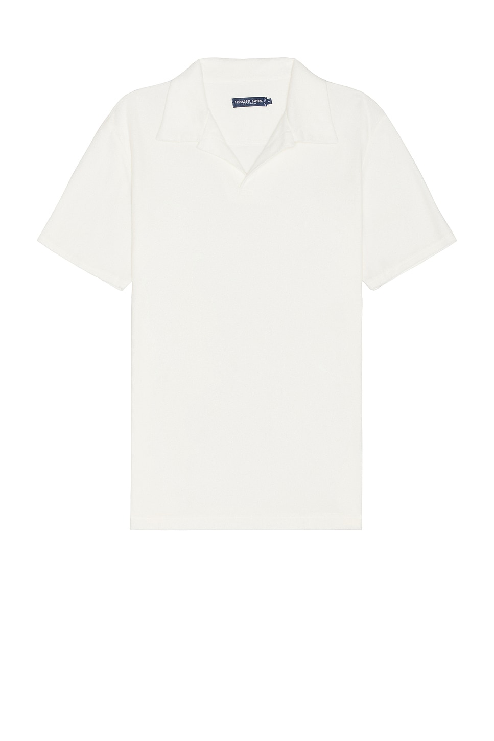 Faustino Terry Cotton Blend Short Sleeve Polo in Ivory