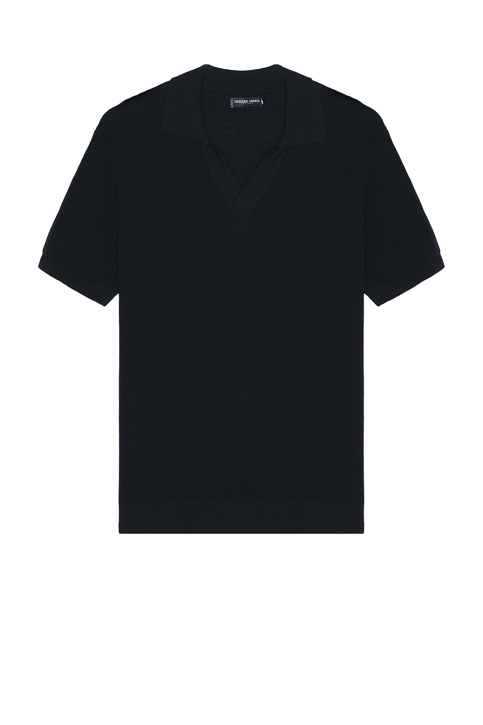 Image 1 of Frescobol Carioca Rino Str Cotton Salt And Pepper Stitch Ss Knitted Polo in Navy