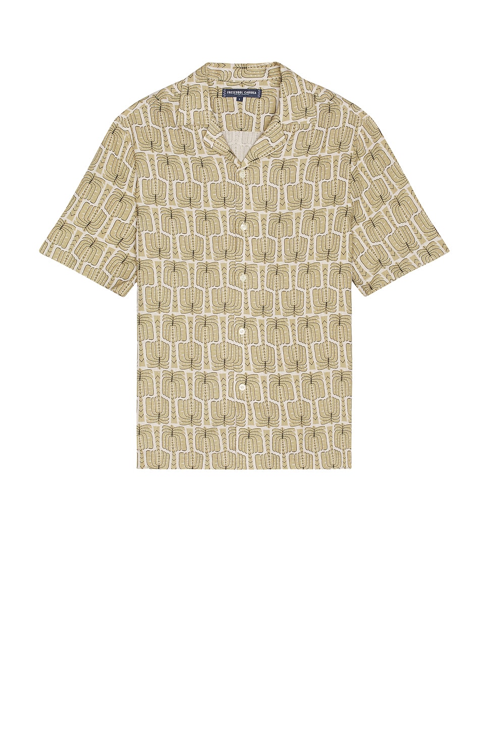 Shop Frescobol Carioca Roberto Palmeira Printed Linen Shirt