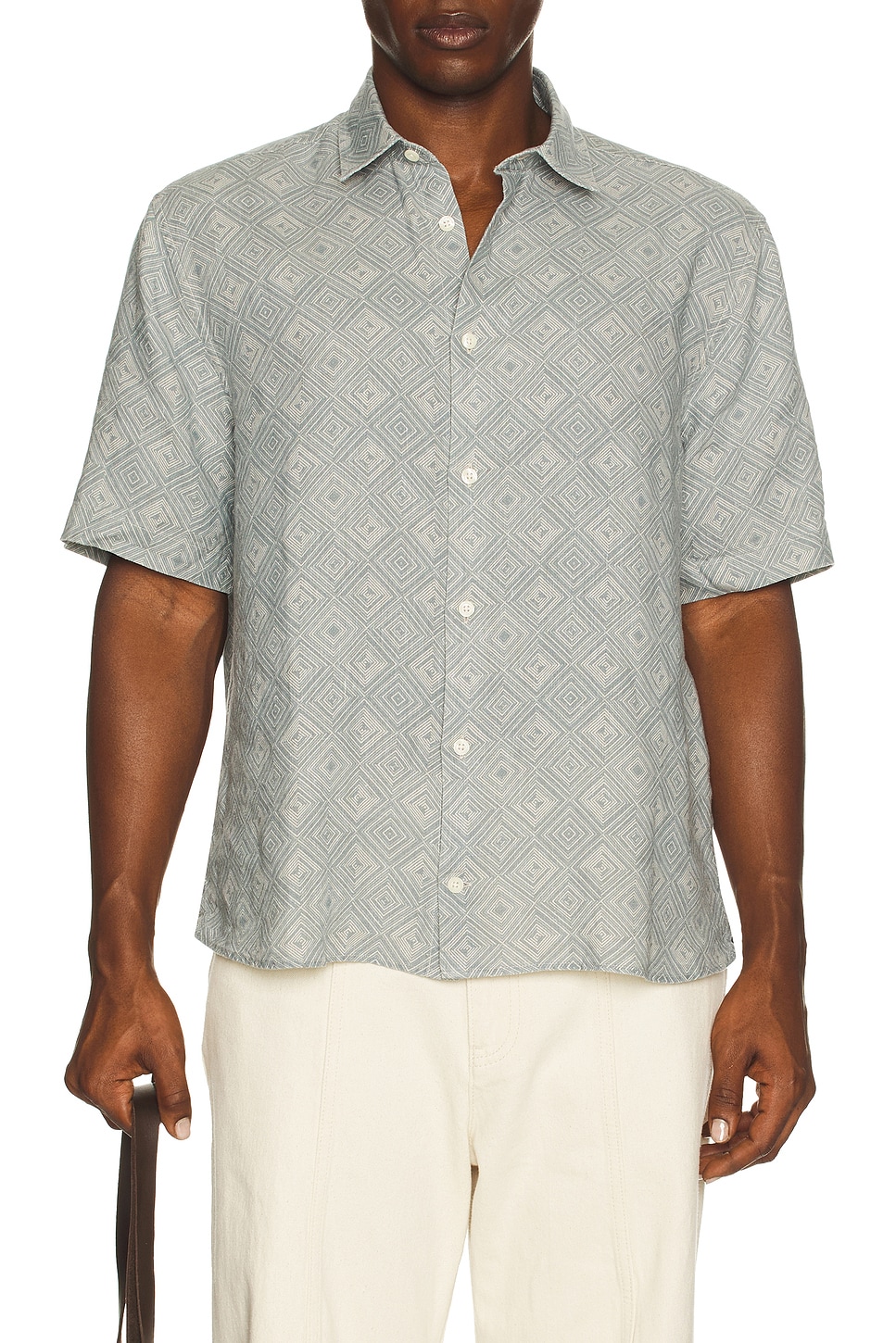 Image 1 of Frescobol Carioca Castro Linen Shirt in Coastal Blue