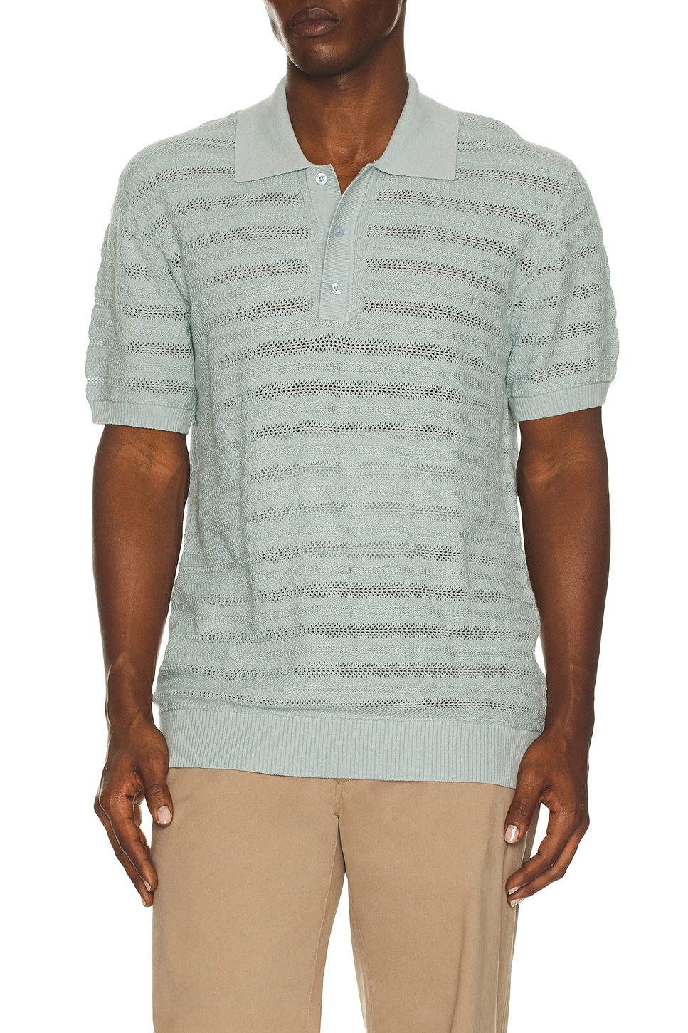 Image 1 of Frescobol Carioca Vidal Buttoned Polo in Coastal Blue