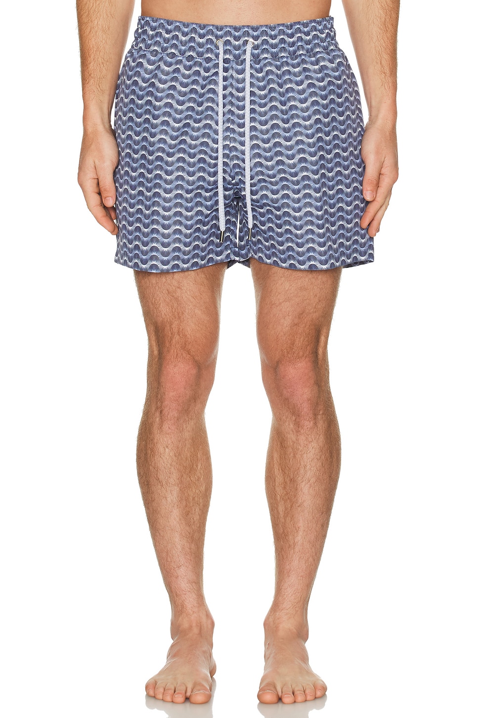 Image 1 of Frescobol Carioca Rio Swim Short in Chambray Blue & Charcoal Blue