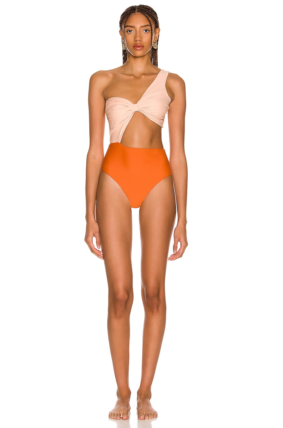 Image 1 of Fe Noel Juliet One Piece Swimsuit in Sunstone & Papaya