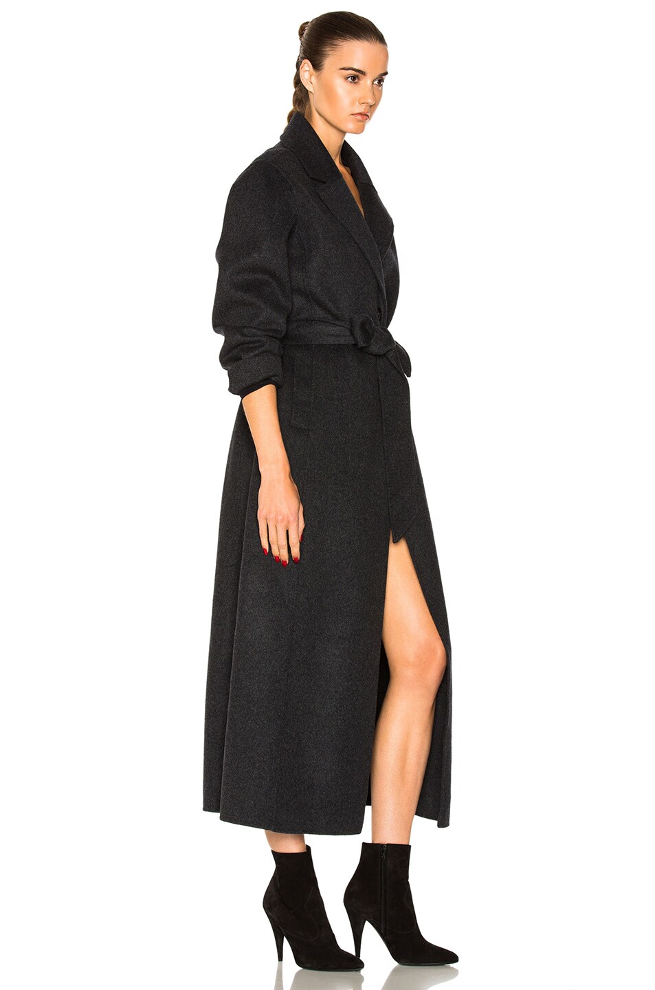 FRAME Denim Double Faced Coat in Charcoal | FWRD