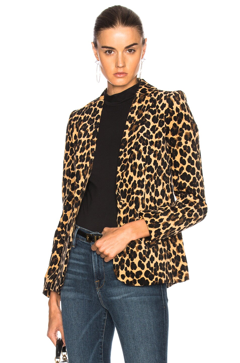 Image 1 of FRAME Denim Velvet Cheetah Classic Blazer in Cheetah