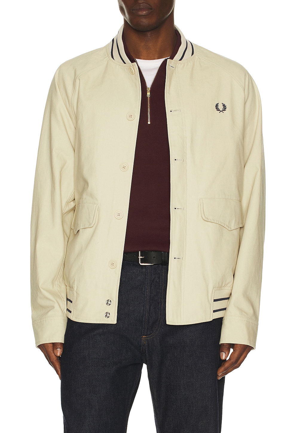Fred Perry Umpire Bomber Jacket In Brown