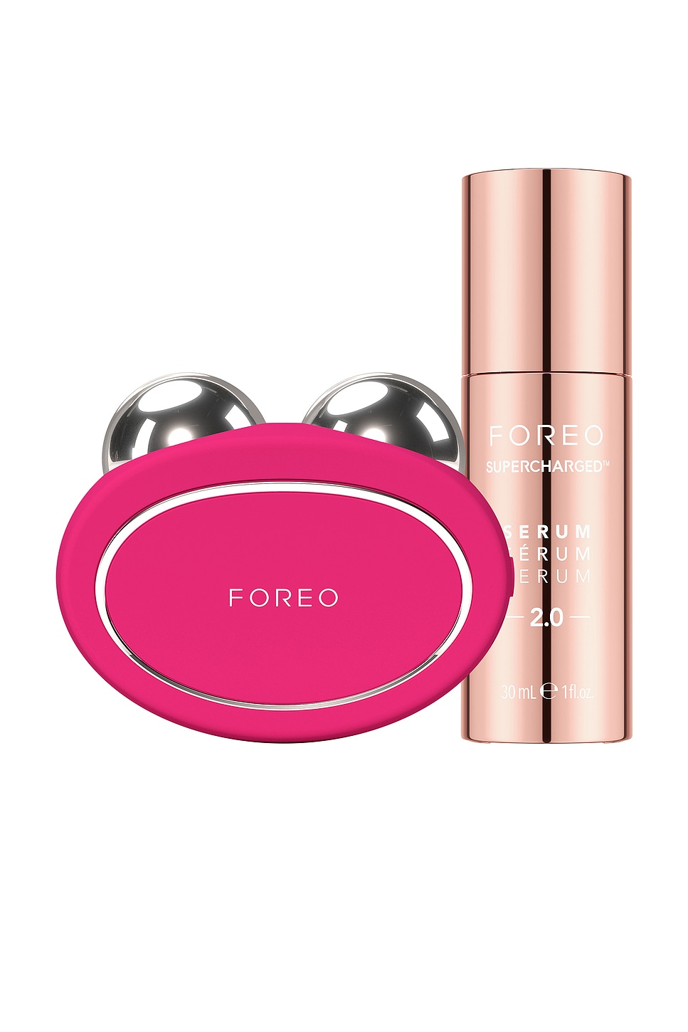 Foreo Bear 2 Facial Device & Supercharged Serum Bundle In Fuchsia