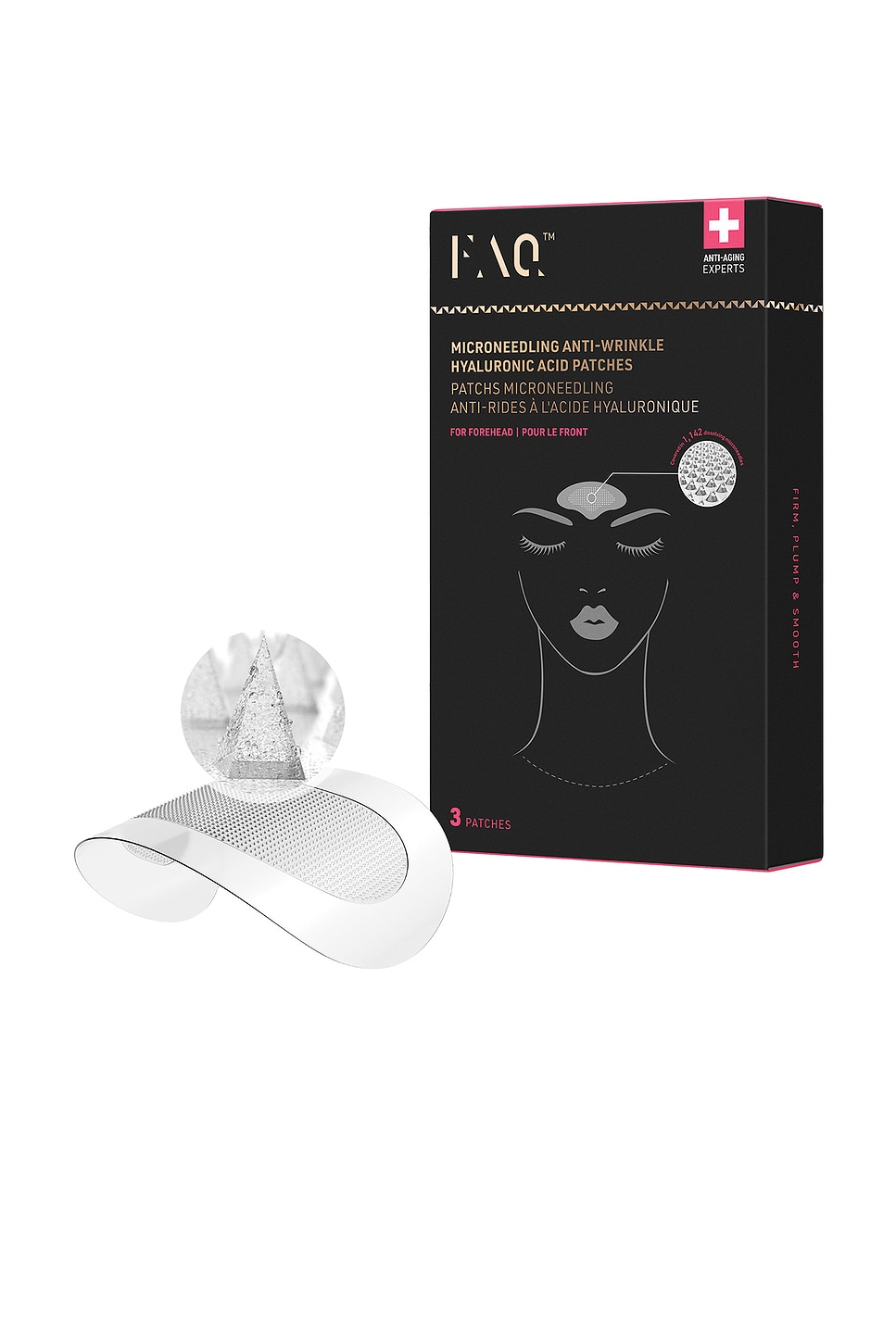 FAQ Microneedling Anti-wrinkle Hyaluronic Acid Patches For Forehead 3 Pack in Beauty: NA