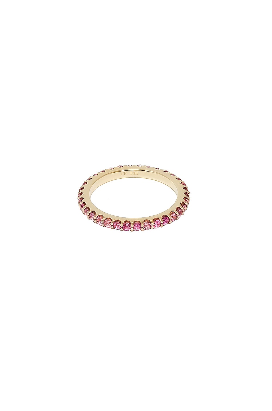 Image 1 of FRY POWERS Pave Gem Stacking Ring in Fuchsia Sapphire & 14K Rose Gold