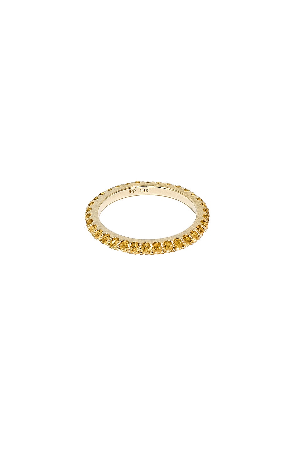 Image 1 of FRY POWERS Pave Gem Stacking Ring in Yellow Sapphire & 14K Yellow Gold