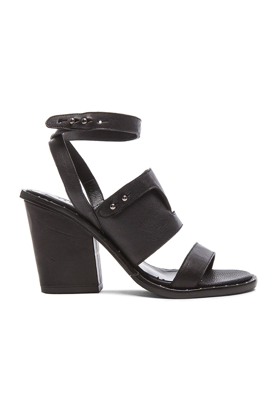 Image 1 of Freda Salvador Go Strap Calfskin Leather Heels in Black