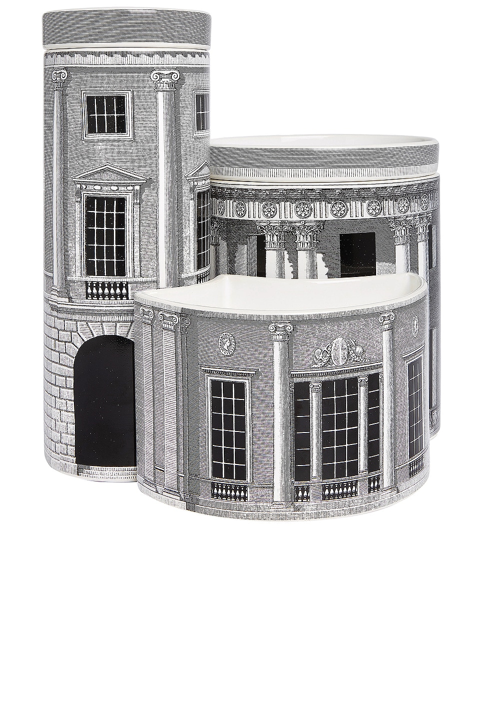 Fornasetti Architettura Triptych Candle Set In N,a