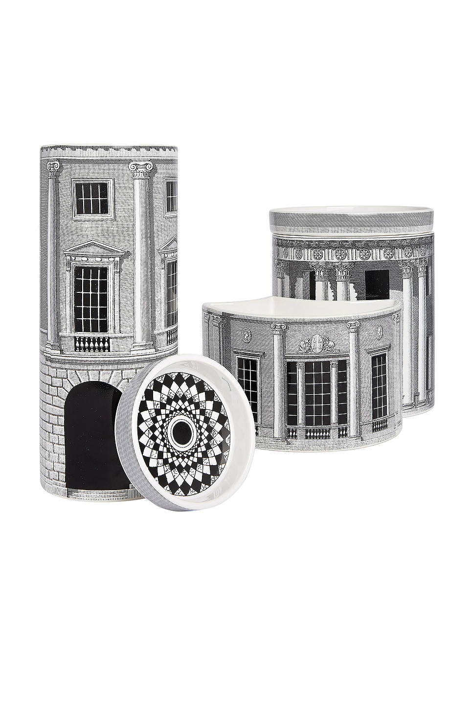 Fornasetti Architettura Triptych Candle Set In N,a