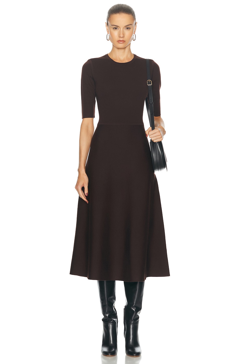 Image 1 of Gabriela Hearst Seymore Dress in Chocolate