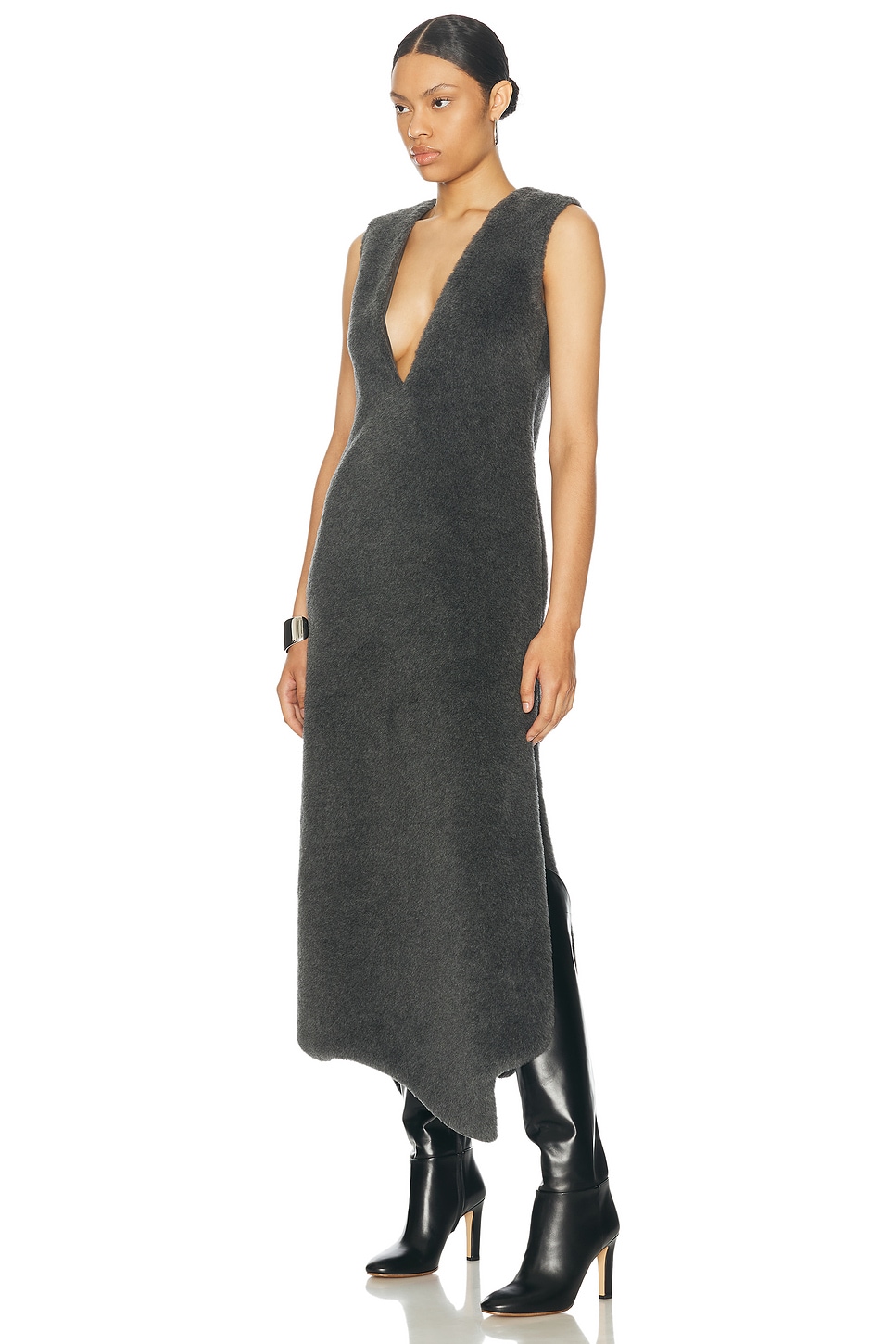 Image 1 of Gabriela Hearst Orstone Dress in Dark Grey