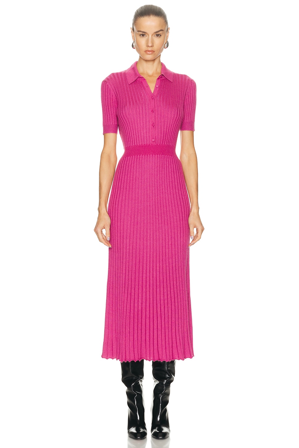 Image 1 of Gabriela Hearst Amor Dress in Fuchsia
