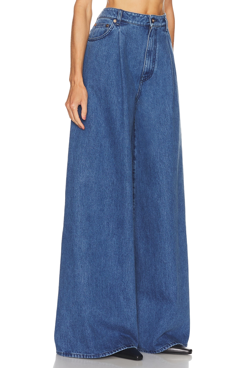 Gabriela Hearst Brenn High-rise Wide-leg Recycled Jeans In Blue