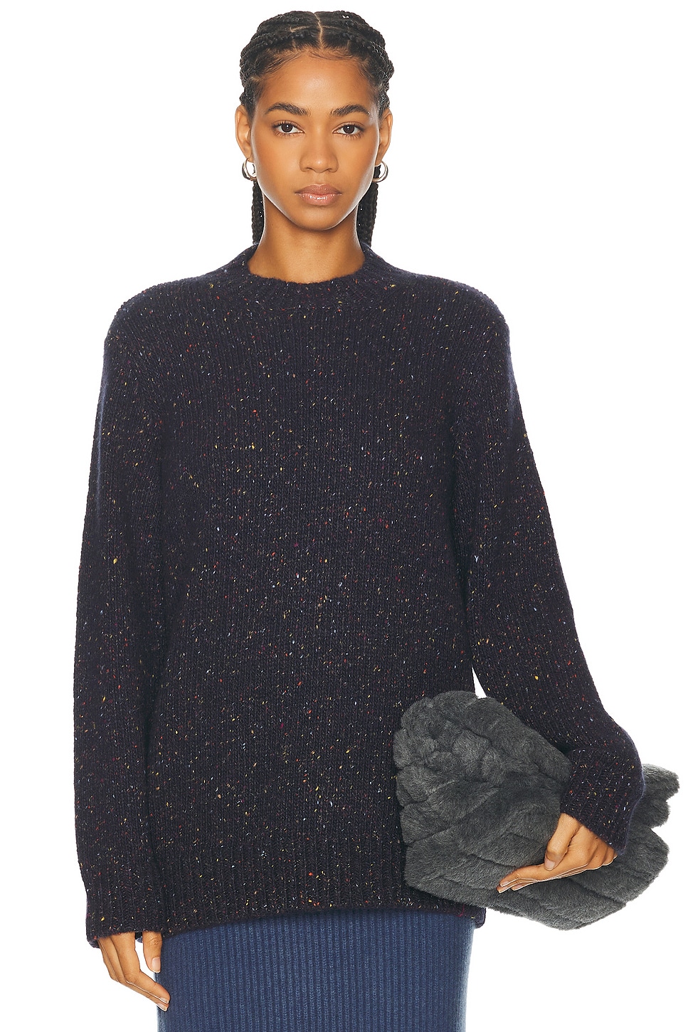 Image 1 of Gabriela Hearst Alfie Sweater in Navy Speckle