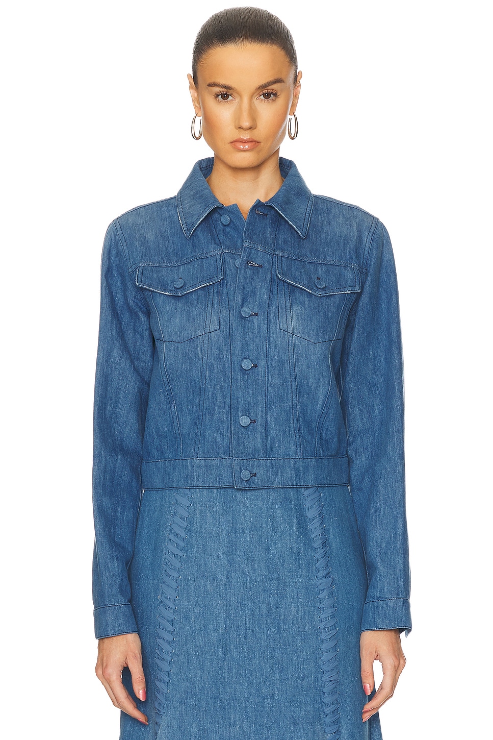 Image 1 of Gabriela Hearst Roland Jacket in Light Blue Denim