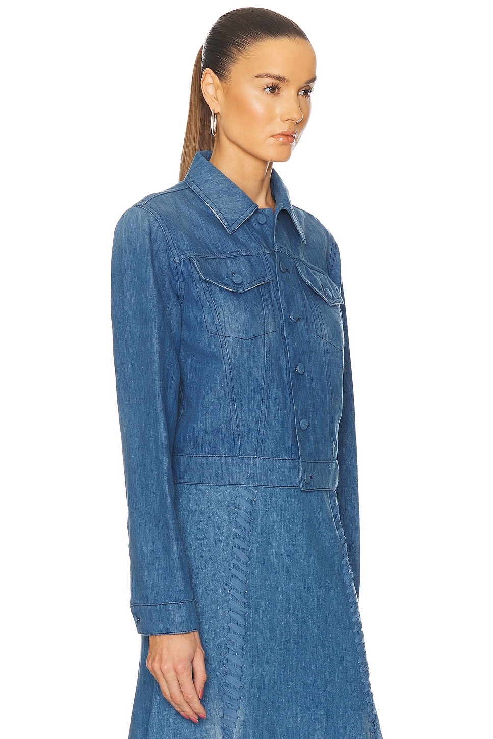 Gabriela Hearst Roland Cotton-linen Denim Jacket In Light Blue Denim